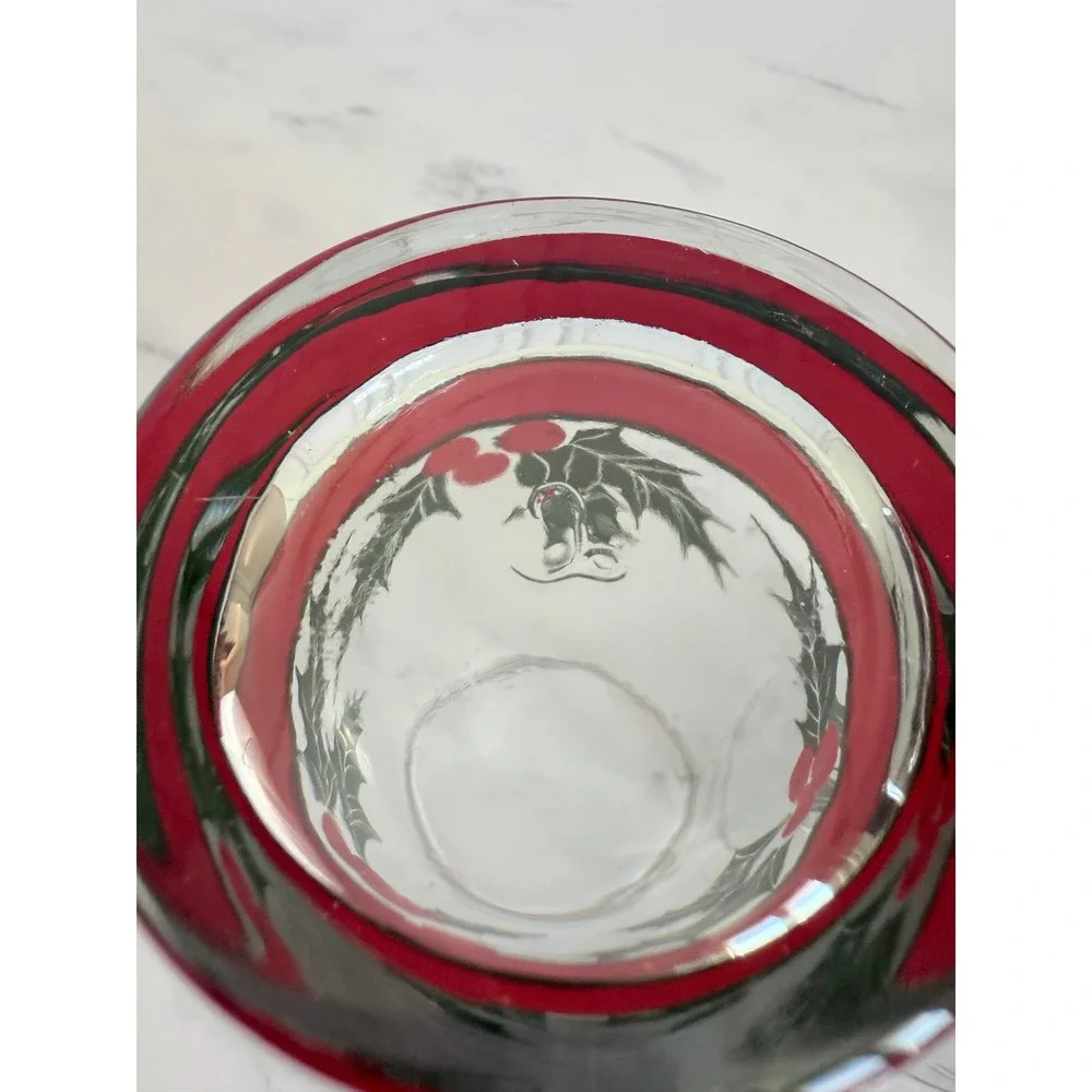 VTG Pair (2) Libbey Holiday Glasses 
